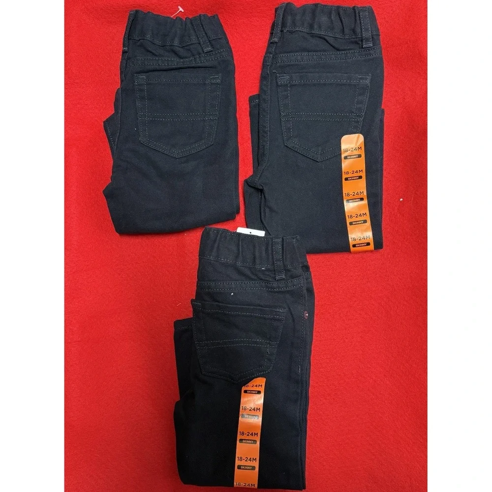 Lot Of 3 Pairs Toddler Boys 18-24 MonthSkinny Black Jeans A Children's Place New